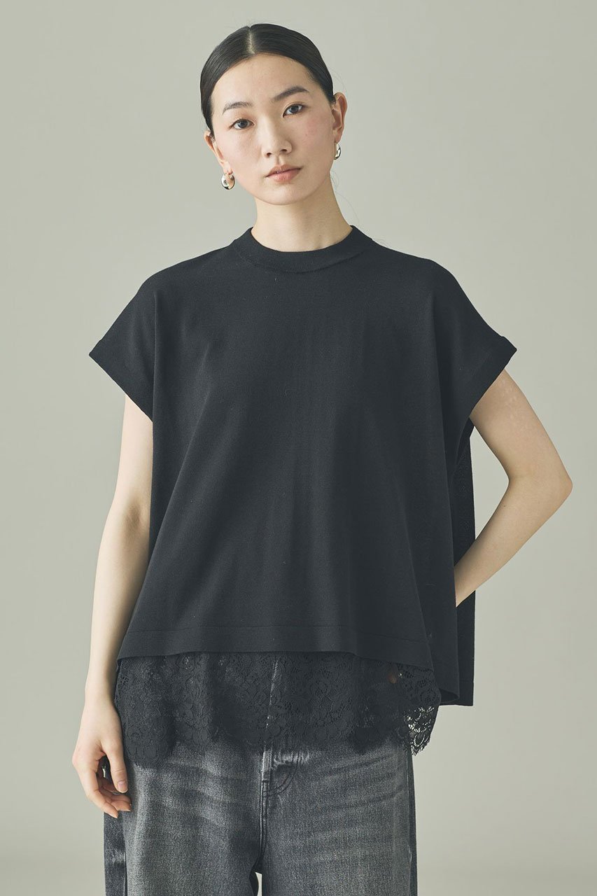 【カレンソロジー/Curensology】のレイヤードレースニットプルオーバー 人気、トレンドファッション・服の通販 founy(ファニー) 　ファッション　Fashion　レディースファッション　Fashion for Women　トップス・カットソー　Cut & Sew Tops　ニット　Knit Tops & Sweaters　カジュアルプルオーバー・ニットトップス　Pullovers & Knit Tops / Casual Pullovers　インナー　Innerwear　キャミソール　Camisole, Spaghetti Strap Top　サテン　Satin, Glossy Fabric　サマー　Summer, Summer Style　スリーブ　Sleeve, Long Sleeve / Short Sleeve　フレンチ　French, French Style　レース　Lace, Lace Fabric　ワイド　Wide, Wide Fit　夏　Summer　新作・新入荷　New Arrivals / New In　other-2|ID: prp329100004873789 ipo3291000000036352636