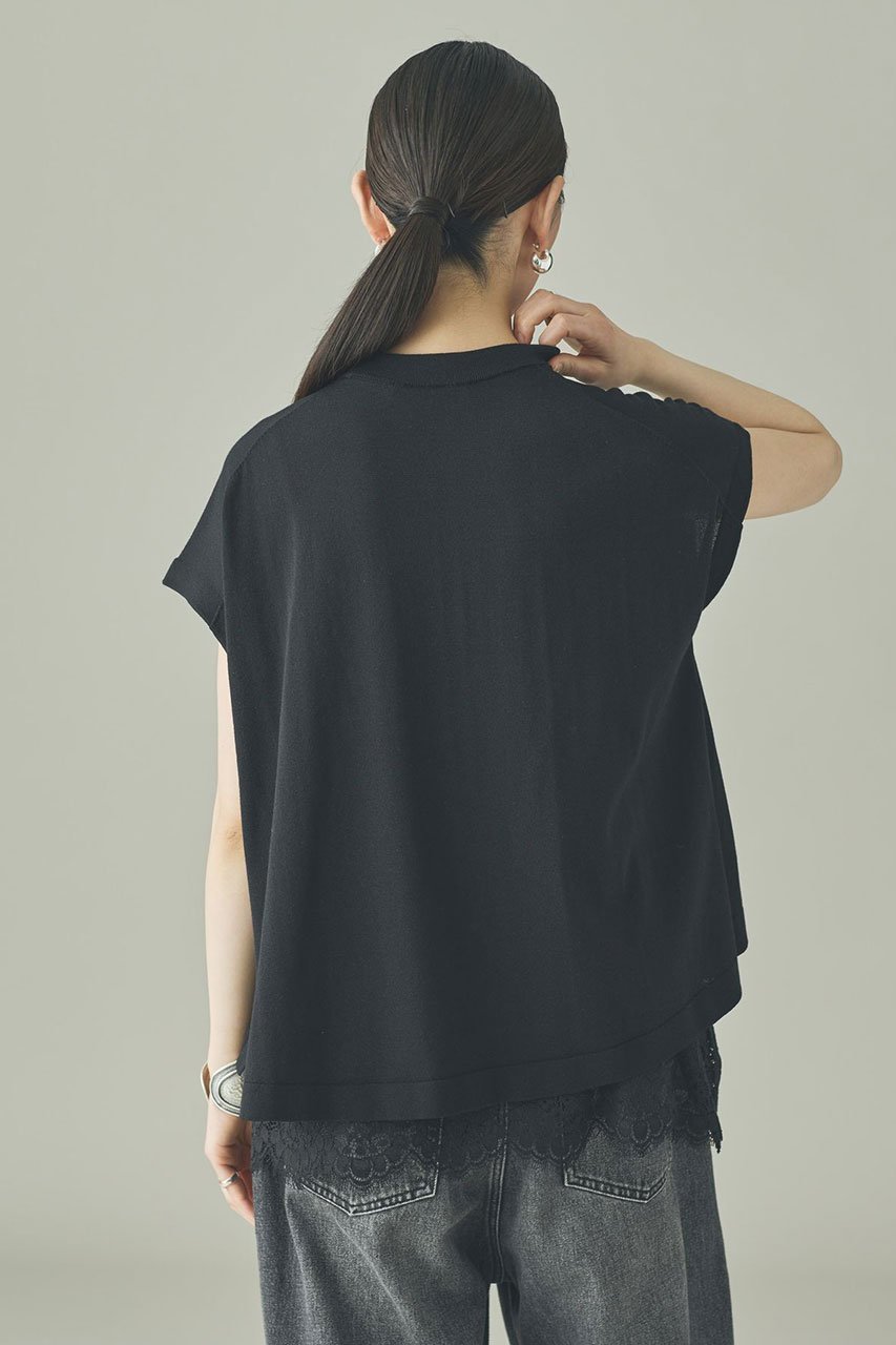 【カレンソロジー/Curensology】のレイヤードレースニットプルオーバー 人気、トレンドファッション・服の通販 founy(ファニー) 　ファッション　Fashion　レディースファッション　Fashion for Women　トップス・カットソー　Cut & Sew Tops　ニット　Knit Tops & Sweaters　カジュアルプルオーバー・ニットトップス　Pullovers & Knit Tops / Casual Pullovers　インナー　Innerwear　キャミソール　Camisole, Spaghetti Strap Top　サテン　Satin, Glossy Fabric　サマー　Summer, Summer Style　スリーブ　Sleeve, Long Sleeve / Short Sleeve　フレンチ　French, French Style　レース　Lace, Lace Fabric　ワイド　Wide, Wide Fit　夏　Summer　新作・新入荷　New Arrivals / New In　other-4|ID: prp329100004873789 ipo3291000000036352640