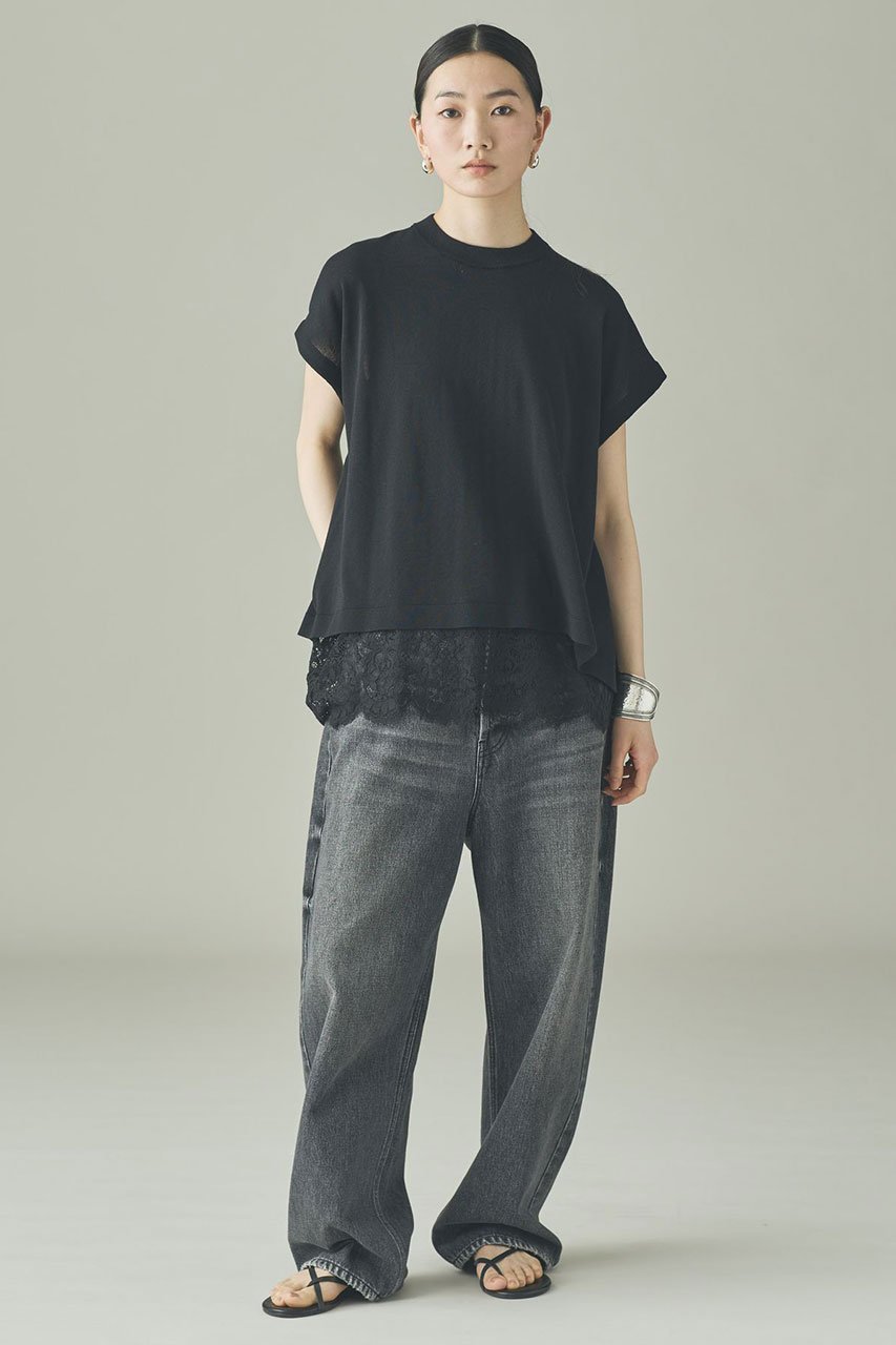 【カレンソロジー/Curensology】のレイヤードレースニットプルオーバー 人気、トレンドファッション・服の通販 founy(ファニー) 　ファッション　Fashion　レディースファッション　Fashion for Women　トップス・カットソー　Cut & Sew Tops　ニット　Knit Tops & Sweaters　カジュアルプルオーバー・ニットトップス　Pullovers & Knit Tops / Casual Pullovers　インナー　Innerwear　キャミソール　Camisole, Spaghetti Strap Top　サテン　Satin, Glossy Fabric　サマー　Summer, Summer Style　スリーブ　Sleeve, Long Sleeve / Short Sleeve　フレンチ　French, French Style　レース　Lace, Lace Fabric　ワイド　Wide, Wide Fit　夏　Summer　新作・新入荷　New Arrivals / New In　other-5|ID: prp329100004873789 ipo3291000000036352643