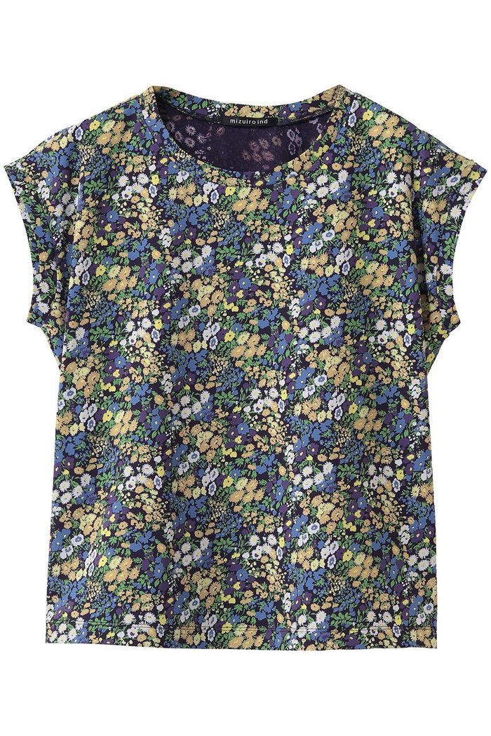 【ミズイロ インド/mizuiro ind】のflower print french slv P/O プルオーバー インテリア・キッズ・メンズ・レディースファッション・服の通販 founy(ファニー) https://founy.com/ ファッション Fashion レディースファッション Fashion for Women トップス・カットソー Cut & Sew Tops シャツ・ブラウス・オフィスカジュアル Elegant Blouses & Button-Ups カジュアルプルオーバー・ニットトップス Pullovers & Knit Tops / Casual Pullovers なめらか Smooth, Silky Texture インナー Innerwear ショート Short, Short Length ジャケット Jacket, Outerwear スリーブ Sleeve, Long Sleeve / Short Sleeve フレンチ French, French Style プリント Print, Printed Pattern エレガント 上品 Elegant 新作・新入荷 New Arrivals / New In |ID: prp329100004873794 ipo3291000000036403086