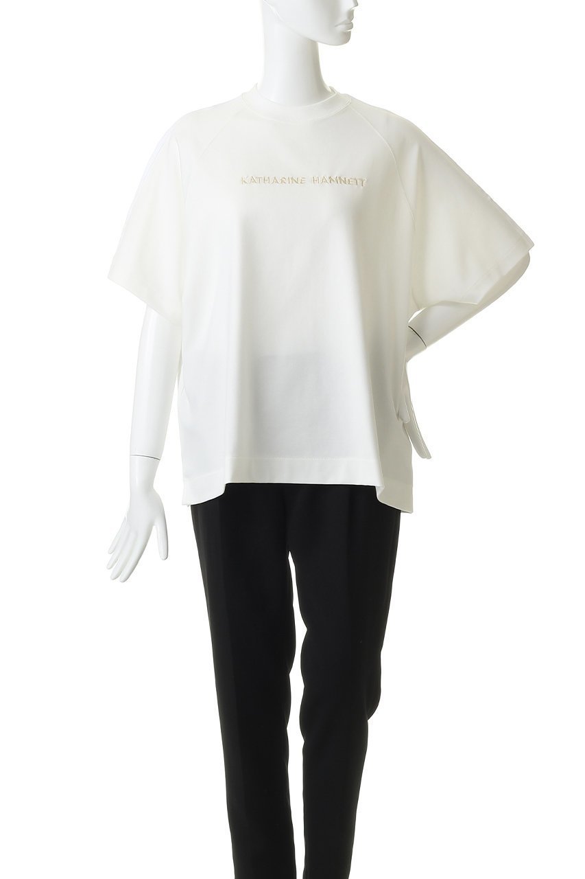 【キャサリンハムネット/KATHARINE HAMNETT LONDON】の【UNISEX】ラインドロゴTシャツ 人気、トレンドファッション・服の通販 founy(ファニー) 　ファッション　Fashion　レディースファッション　Fashion for Women　トップス・カットソー　Cut & Sew Tops　シャツ・ブラウス・オフィスカジュアル　Elegant Blouses & Button-Ups　ロングTシャツ・Tシャツ　Longline T-Shirts & Tees　カットソー・ベーシックTシャツ　Cut-and-Sewn Tops / Stretch Tees & Basics　ユニセックス　Unisex, Genderless　サテン　Satin, Glossy Fabric　ショート　Short, Short Length　ストレッチ　Stretch, Stretchy Fabric　スポーティ　Sporty, Casual Athletic　スリーブ　Sleeve, Long Sleeve / Short Sleeve　新作・新入荷　New Arrivals / New In　other-2|ID: prp329100004873801 ipo3291000000036352753