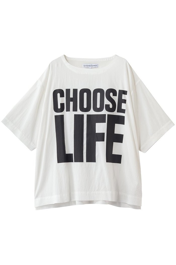 【キャサリンハムネット/KATHARINE HAMNETT LONDON】の【UNISEX】ファブリックスローガンTシャツ インテリア・キッズ・メンズ・レディースファッション・服の通販 founy(ファニー) https://founy.com/ ファッション Fashion レディースファッション Fashion for Women トップス・カットソー Cut & Sew Tops シャツ・ブラウス・オフィスカジュアル Elegant Blouses & Button-Ups ロングTシャツ・Tシャツ Longline T-Shirts & Tees カットソー・ベーシックTシャツ Cut-and-Sewn Tops / Stretch Tees & Basics ユニセックス Unisex, Genderless ショート Short, Short Length スリーブ Sleeve, Long Sleeve / Short Sleeve プリント Print, Printed Pattern ワッシャー Washer, Crinkled Finish 定番 Standard, Basic Item |ID: prp329100004873806 ipo3291000000036873683