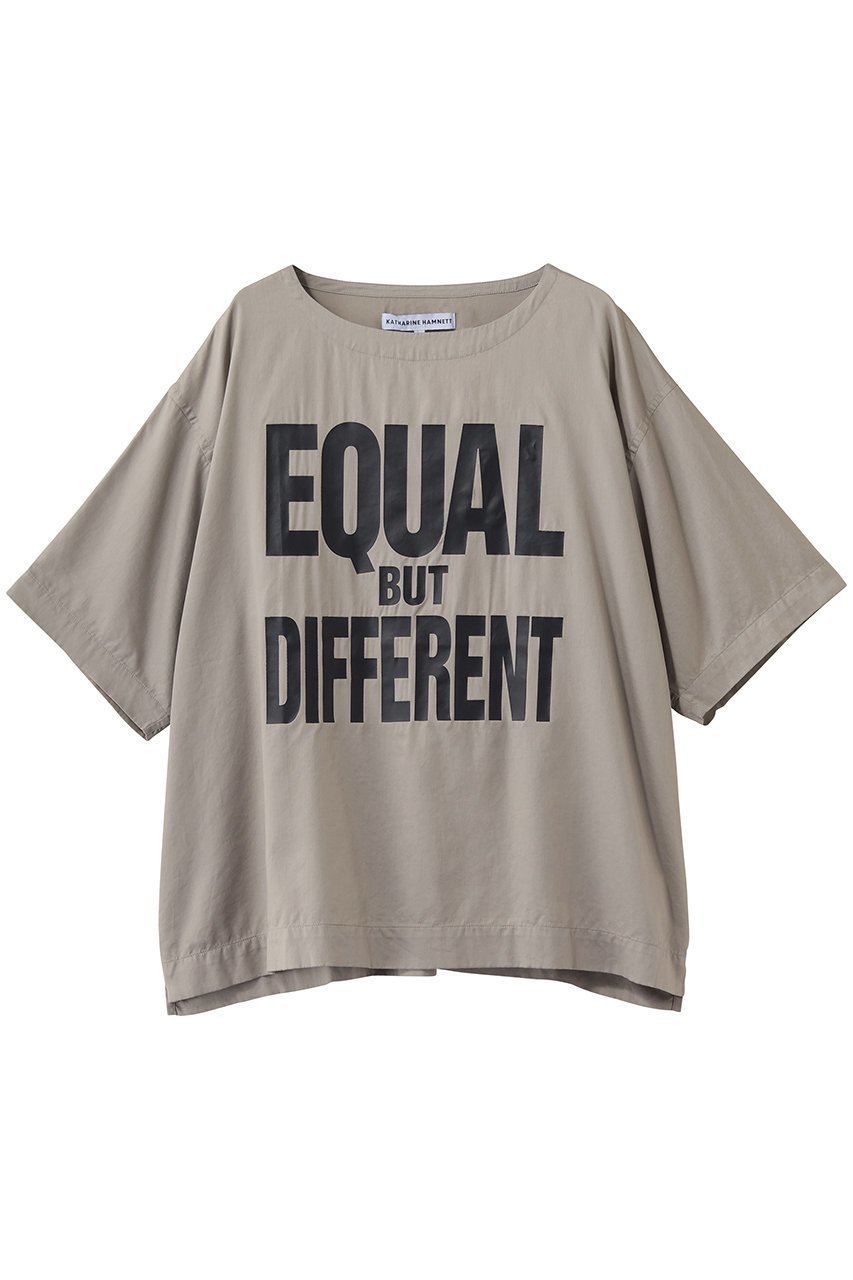 【キャサリンハムネット/KATHARINE HAMNETT LONDON】の【UNISEX】ファブリックスローガンTシャツ 人気、トレンドファッション・服の通販 founy(ファニー) 　ファッション　Fashion　レディースファッション　Fashion for Women　トップス・カットソー　Cut & Sew Tops　シャツ・ブラウス・オフィスカジュアル　Elegant Blouses & Button-Ups　ロングTシャツ・Tシャツ　Longline T-Shirts & Tees　カットソー・ベーシックTシャツ　Cut-and-Sewn Tops / Stretch Tees & Basics　ユニセックス　Unisex, Genderless　ショート　Short, Short Length　シルク　Silk, 100% Silk　スタンダード　Standard, Basic　スリーブ　Sleeve, Long Sleeve / Short Sleeve　今季　This Season, Current Season　定番　Standard, Basic Item　新作・新入荷　New Arrivals / New In　 other-1|ID: prp329100004873808 ipo3291000000036352813