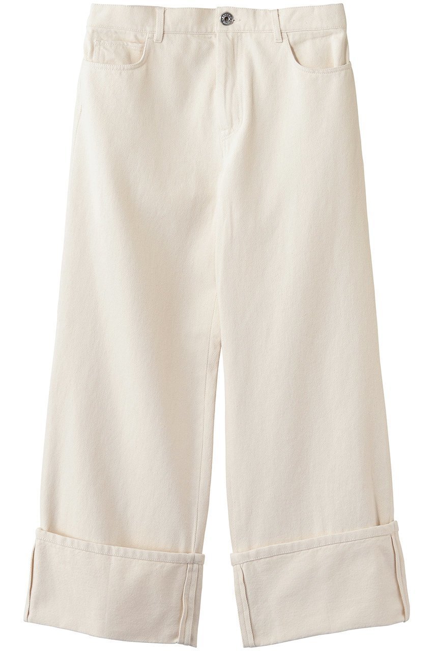 【マックスマーラ/Max Mara】の【Weekend Max Mara】GESTO デニムパンツ インテリア・キッズ・メンズ・レディースファッション・服の通販 founy(ファニー) 　ファッション　Fashion　レディースファッション　Fashion for Women　パンツ　Pants & Trousers　デニムパンツ・ジーンズ・美脚デニム　Denim Jeans & Pants　ストレート　Straight, Straight Cut　デニム　Denim, Jeans Material　バタフライ　Butterfly, Butterfly Motif　パッチ　Patch, Appliqué　ポケット　Pocket, Pocket Detail　ロールアップ　Roll-Up, Cuffed Hem　ワイド　Wide, Wide Fit　新作・新入荷　New Arrivals / New In　エクリュ|ID: prp329100004873849 ipo3291000000036353110