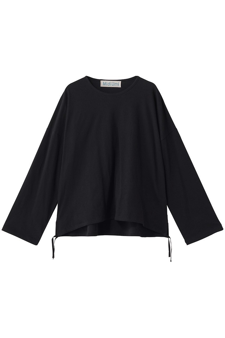 【ミディウミ/MidiUmi】のdrawstring P/O プルオーバー インテリア・キッズ・メンズ・レディースファッション・服の通販 founy(ファニー) 　ファッション　Fashion　レディースファッション　Fashion for Women　トップス・カットソー　Cut & Sew Tops　シャツ・ブラウス・オフィスカジュアル　Elegant Blouses & Button-Ups　ロングTシャツ・Tシャツ　Longline T-Shirts & Tees　カジュアルプルオーバー・ニットトップス　Pullovers & Knit Tops / Casual Pullovers　カットソー・ベーシックTシャツ　Cut-and-Sewn Tops / Stretch Tees & Basics　スリーブ　Sleeve, Long Sleeve / Short Sleeve　バルーン　Balloon, Balloon Silhouette　ロング　Long, Long-Length　新作・新入荷　New Arrivals / New In　長袖　Long Sleeve, Full Sleeve　black|ID: prp329100004873864 ipo3291000000036353262