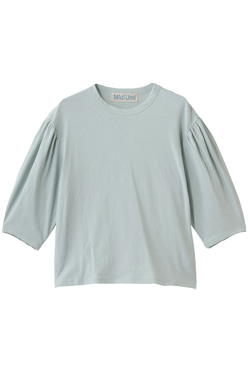 【ミディウミ/MidiUmi】のvolume sleeve PO プルオーバー インテリア・キッズ・メンズ・レディースファッション・服の通販 founy(ファニー) 　ファッション　Fashion　レディースファッション　Fashion for Women　トップス・カットソー　Cut & Sew Tops　シャツ・ブラウス・オフィスカジュアル　Elegant Blouses & Button-Ups　ロングTシャツ・Tシャツ　Longline T-Shirts & Tees　カジュアルプルオーバー・ニットトップス　Pullovers & Knit Tops / Casual Pullovers　カットソー・ベーシックTシャツ　Cut-and-Sewn Tops / Stretch Tees & Basics　ボリューム袖・フリルスリーブブラウス　Voluminous & Ruffle Sleeves / Puffy Sleeve Tops　ショート　Short, Short Length　シンプル　Simple, Minimal　スリーブ　Sleeve, Long Sleeve / Short Sleeve　エレガント 上品　Elegant　新作・新入荷　New Arrivals / New In　green|ID: prp329100004873867 ipo3291000000036353279