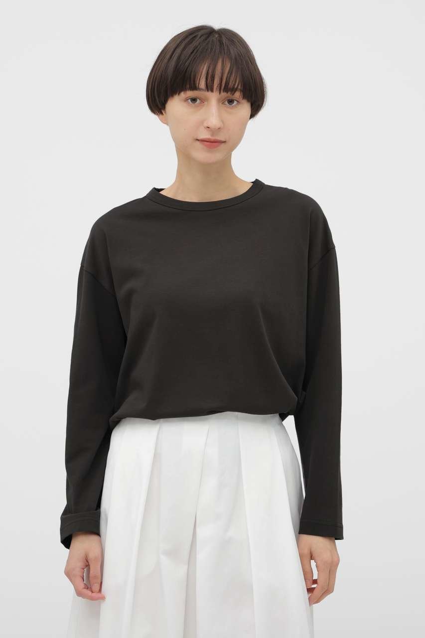 【マーガレットハウエル/MARGARET HOWELL】のSOFT COTTON JERSEY TOP インテリア・キッズ・メンズ・レディースファッション・服の通販 founy(ファニー) ファッション Fashion レディースファッション Fashion for Women トップス・カットソー Cut & Sew Tops シャツ・ブラウス・オフィスカジュアル Elegant Blouses & Button-Ups ロングTシャツ・Tシャツ Longline T-Shirts & Tees カットソー・ベーシックTシャツ Cut-and-Sewn Tops / Stretch Tees & Basics なめらか Smooth, Silky Texture インナー Innerwear シンプル Simple, Minimal スタンダード Standard, Basic スリーブ Sleeve, Long Sleeve / Short Sleeve バランス Balance, Style Balance ロング Long, Long-Length エレガント 上品 Elegant 新作・新入荷 New Arrivals / New In グレー|ID: prp329100004873891 ipo3291000000036353493