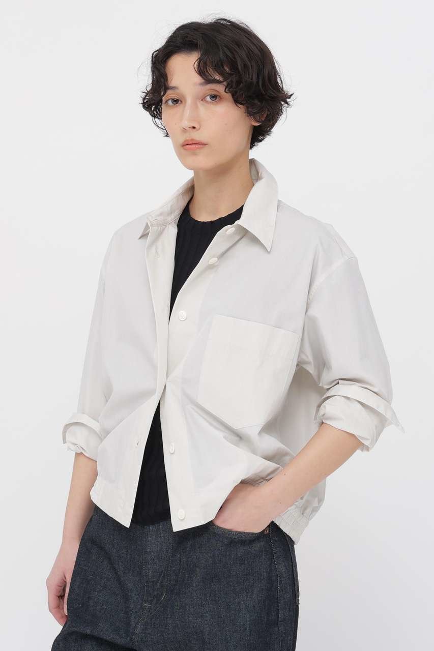 【マーガレットハウエル/MARGARET HOWELL】のCOTTON NYLON POPLIN SHIRT インテリア・キッズ・メンズ・レディースファッション・服の通販 founy(ファニー) ファッション Fashion レディースファッション Fashion for Women トップス・カットソー Cut & Sew Tops シャツ・ブラウス・オフィスカジュアル Elegant Blouses & Button-Ups カフス Cuff Design スリーブ Sleeve, Long Sleeve / Short Sleeve バランス Balance, Style Balance ブルゾン Blouson, Bomber Jacket ポケット Pocket, Pocket Detail ロング Long, Long-Length エレガント 上品 Elegant 新作・新入荷 New Arrivals / New In ホワイト|ID: prp329100004873922 ipo3291000000036353748