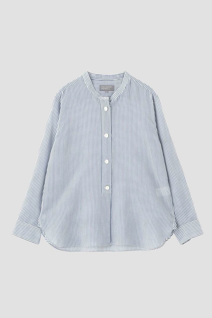 【マーガレットハウエル/MARGARET HOWELL】のCOTTON SILK STRIPE SHIRT 人気、トレンドファッション・服の通販 founy(ファニー) ファッション Fashion レディースファッション Fashion for Women トップス・カットソー Cut & Sew Tops シャツ・ブラウス・オフィスカジュアル Elegant Blouses & Button-Ups なめらか Smooth, Silky Texture シルク Silk, 100% Silk ストライプ Stripe, Striped Pattern スリーブ Sleeve, Long Sleeve / Short Sleeve バランス Balance, Style Balance ロング Long, Long-Length ロンドン London Style, British Inspired エレガント 上品 Elegant 定番 Standard, Basic Item 新作・新入荷 New Arrivals / New In other-5|ID: prp329100004873931 ipo3291000000036353829