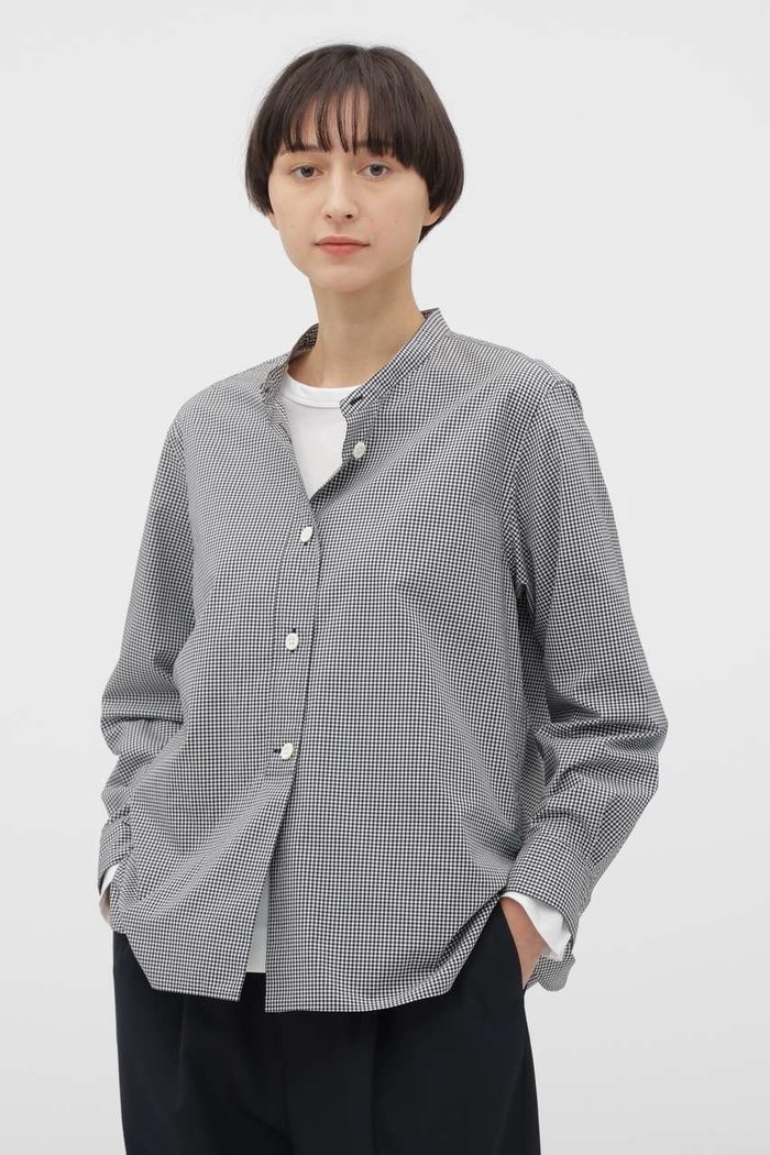 【マーガレットハウエル/MARGARET HOWELL】のCOTTON CHECK SHIRT インテリア・キッズ・メンズ・レディースファッション・服の通販 founy(ファニー) https://founy.com/ ファッション Fashion レディースファッション Fashion for Women トップス・カットソー Cut & Sew Tops シャツ・ブラウス・オフィスカジュアル Elegant Blouses & Button-Ups スリーブ Sleeve, Long Sleeve / Short Sleeve チェック Check, Plaid, Tartan バランス Balance, Style Balance モノトーン Monotone, Black and White ロング Long, Long-Length 定番 Standard, Basic Item 新作・新入荷 New Arrivals / New In |ID: prp329100004873934 ipo3291000000036392744