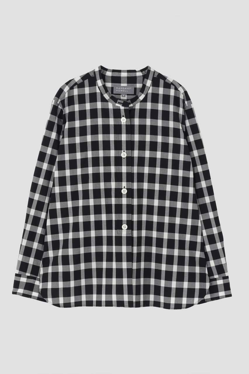 【マーガレットハウエル/MARGARET HOWELL】のCOTTON CHECK SHIRT 人気、トレンドファッション・服の通販 founy(ファニー) 　ファッション　Fashion　レディースファッション　Fashion for Women　トップス・カットソー　Cut & Sew Tops　シャツ・ブラウス・オフィスカジュアル　Elegant Blouses & Button-Ups　スリーブ　Sleeve, Long Sleeve / Short Sleeve　チェック　Check, Plaid, Tartan　バランス　Balance, Style Balance　モノトーン　Monotone, Black and White　ロング　Long, Long-Length　定番　Standard, Basic Item　新作・新入荷　New Arrivals / New In　other-4|ID: prp329100004873935 ipo3291000000036353858