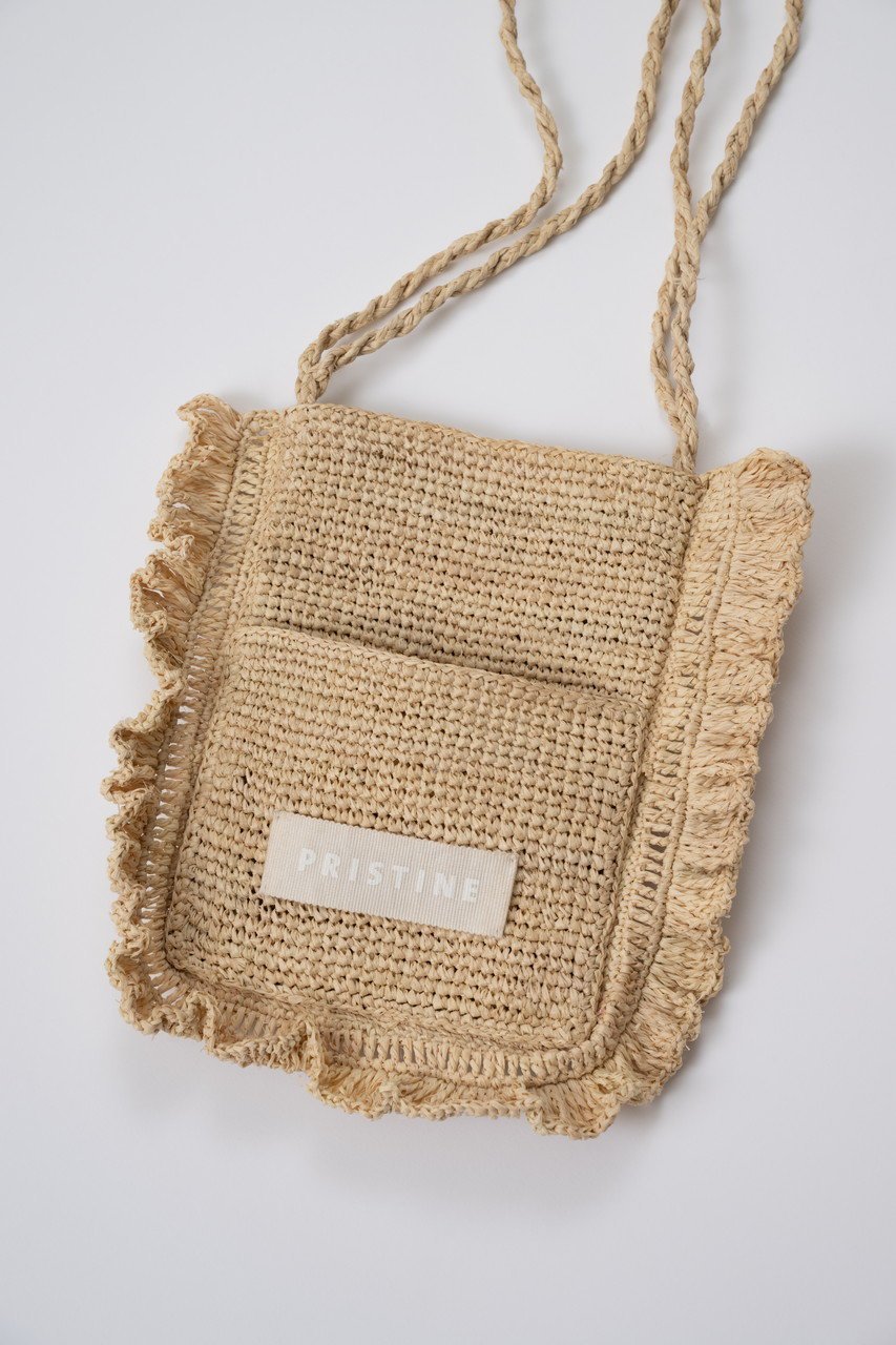 【プリスティン/PRISTINE】のラフィアミニショルダーバッグ 人気、トレンドファッション・服の通販 founy(ファニー) 　ファッション　Fashion　レディースファッション　Fashion for Women　バッグ　Bags　フリル　Frill, Ruffle　ポケット　Pocket, Pocket Detail　モチーフ　Motif, Design Theme　ラフィア　Raffia, Natural Straw　新作・新入荷　New Arrivals / New In　other-5|ID: prp329100004873949 ipo3291000000036353977