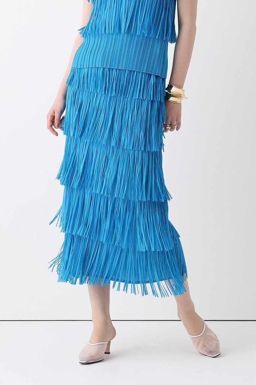 【アルアバイル/allureville】のプリーツフリンジスカート インテリア・キッズ・メンズ・レディースファッション・服の通販 founy(ファニー) 　ファッション　Fashion　レディースファッション　Fashion for Women　スカート　Skirts　ロングスカート　Long Skirts / Maxi & Midi Skirts　シンプル　Simple, Minimal　セットアップ　Set-Up, Coordinated Outfit　フリンジ　Fringe, Tassel　プリーツ　Pleats, Pleated　ボトム　Bottoms, Lower Wear　ランダム　Random, Irregular　ロング　Long, Long-Length　新作・新入荷　New Arrivals / New In　ターコイズ|ID: prp329100004873969 ipo3291000000036354117