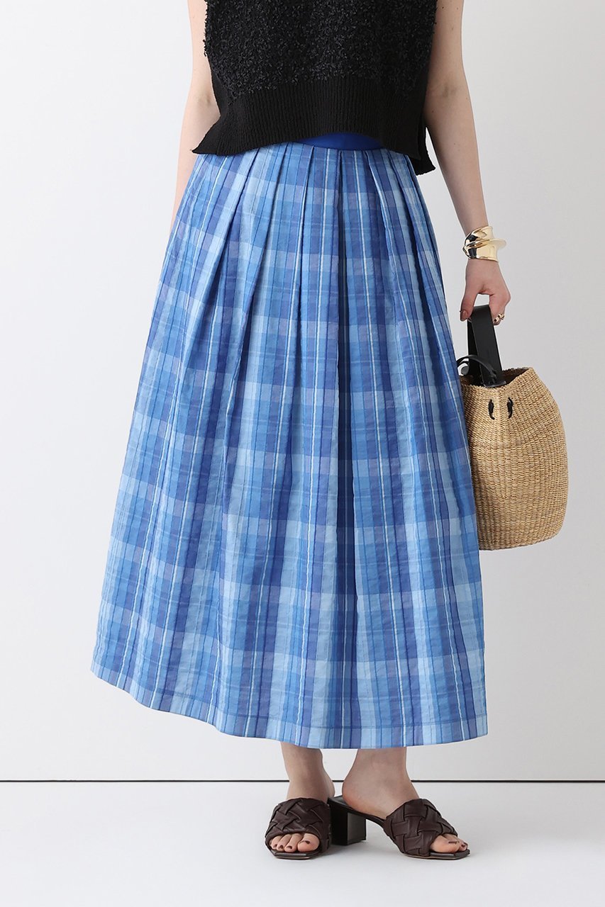 【アルアバイル/allureville】のオンブレーチェックタックスカート 人気、トレンドファッション・服の通販 founy(ファニー) 　ファッション　Fashion　レディースファッション　Fashion for Women　スカート　Skirts　ロングスカート　Long Skirts / Maxi & Midi Skirts　シンプル　Simple, Minimal　チェック　Check, Plaid, Tartan　フランス　France, French　ロング　Long, Long-Length　夏　Summer　新作・新入荷　New Arrivals / New In　other-5|ID: prp329100004873972 ipo3291000000036354158