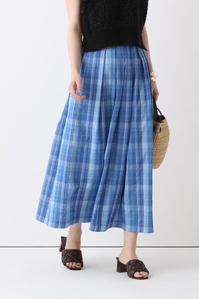 【アルアバイル/allureville】 オンブレーチェックタックスカート人気、トレンドファッション・服の通販 founy(ファニー) ファッション Fashion レディースファッション Fashion for Women スカート Skirts ロングスカート Long Skirts / Maxi & Midi Skirts シンプル Simple, Minimal チェック Check, Plaid, Tartan フランス France, French ロング Long, Long-Length 夏 Summer 新作・新入荷 New Arrivals / New In |ID:prp329100004873973