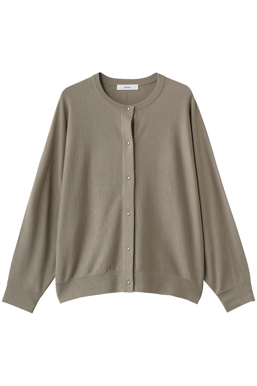 【エブール/ebure】のライトシルクコットン クルーネックニットカーディガン インテリア・キッズ・メンズ・レディースファッション・服の通販 founy(ファニー) 　ファッション　Fashion　レディースファッション　Fashion for Women　トップス・カットソー　Cut & Sew Tops　ニット　Knit Tops & Sweaters　カーディガン・羽織り　Layered Style Cardigans　カーディガン　Cardigan, Knitwear　シルク　Silk, 100% Silk　スタンダード　Standard, Basic　バランス　Balance, Style Balance　パターン　Pattern, Design Print　エレガント 上品　Elegant　ライトブラウン|ID: prp329100004873991 ipo3291000000036354288