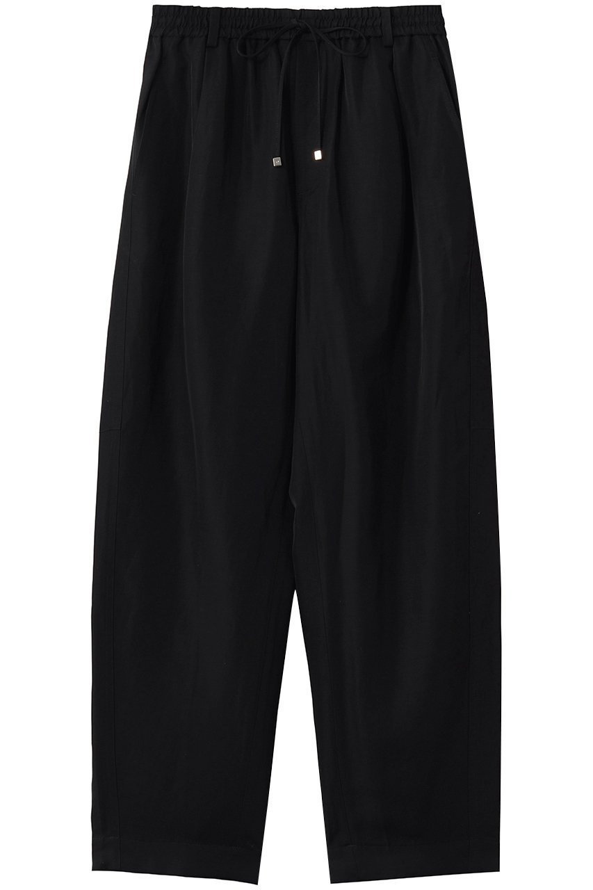 【エブール/ebure】のリネンアセテート イージーバレルパンツ インテリア・キッズ・メンズ・レディースファッション・服の通販 founy(ファニー) 　ファッション　Fashion　レディースファッション　Fashion for Women　パンツ　Pants & Trousers　サテン　Satin, Glossy Fabric　パッチ　Patch, Appliqué　ポケット　Pocket, Pocket Detail　リネン　Linen, Linen Fabric　リュクス　Luxury, Elegant, High-End, Chic　新作・新入荷　New Arrivals / New In　ブラック|ID: prp329100004874003 ipo3291000000036354386