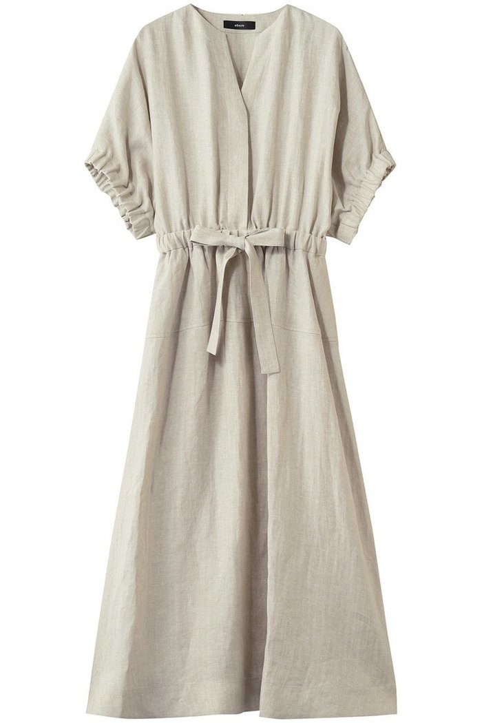 【エブール/ebure】のピュアリネンヘリンボーン ギャザースリーブワンピース インテリア・キッズ・メンズ・レディースファッション・服の通販 founy(ファニー) https://founy.com/ ファッション Fashion レディースファッション Fashion for Women ワンピース Dresses チュニック Tunic Tops & Dresses イタリア Italy ギャザー Gathered, Ruffled チュニック Tunic, Long Top リネン Linen, Linen Fabric リボン Ribbon, Bow エレガント 上品 Elegant |ID: prp329100004874005 ipo3291000000036895609