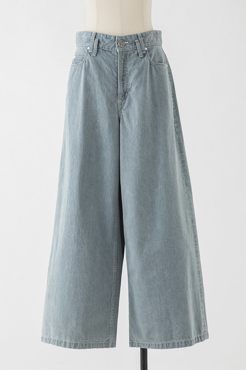 【オーヴィル/EAUVIRE】のワイドレッグデニムパンツ 人気、トレンドファッション・服の通販 founy(ファニー) 　ファッション　Fashion　レディースファッション　Fashion for Women　パンツ　Pants & Trousers　デニムパンツ・ジーンズ・美脚デニム　Denim Jeans & Pants　コイン　Coin, Coin Design　デニム　Denim, Jeans Material　バランス　Balance, Style Balance　パッチ　Patch, Appliqué　ブリーチ　Bleach, Washed Finish　ワイド　Wide, Wide Fit　日本製　Made In Japan　 other-1|ID: prp329100004874009 ipo3291000000036957968
