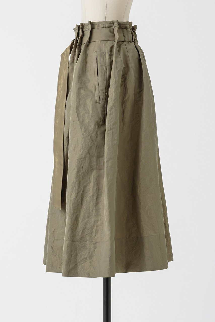 【オーヴィル/EAUVIRE】のシャイニーベルテッドスカート 人気、トレンドファッション・服の通販 founy(ファニー) 　ファッション　Fashion　レディースファッション　Fashion for Women　スカート　Skirts　イタリア　Italy　ギャザー　Gathered, Ruffled　タンブラー　Tumbler, Travel Mug　フレア　Flare, Flared　ミドル　Middle Length, Mid Height　メタリック　Metallic, Shiny Finish　エレガント 上品　Elegant　新作・新入荷　New Arrivals / New In　other-2|ID: prp329100004874010 ipo3291000000036354456