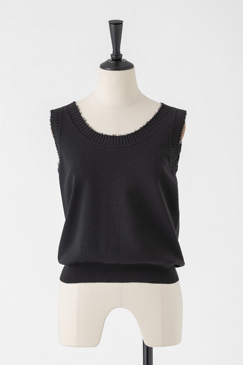 【オーヴィル/EAUVIRE】のコットンリネンニットタンク インテリア・キッズ・メンズ・レディースファッション・服の通販 founy(ファニー) 　ファッション　Fashion　レディースファッション　Fashion for Women　トップス・カットソー　Cut & Sew Tops　ニット　Knit Tops & Sweaters　カジュアルプルオーバー・ニットトップス　Pullovers & Knit Tops / Casual Pullovers　ジャケット　Jacket, Outerwear　タンク　Tank Top, Sleeveless Top　夏　Summer　日本製　Made In Japan　ブラック|ID: prp329100004874016 ipo3291000000036873930