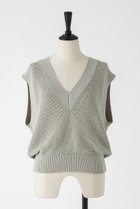 【オーヴィル/EAUVIRE】のコットンリネンVネックベスト セージ|ID: prp329100004874018 ipo3291000000036354529