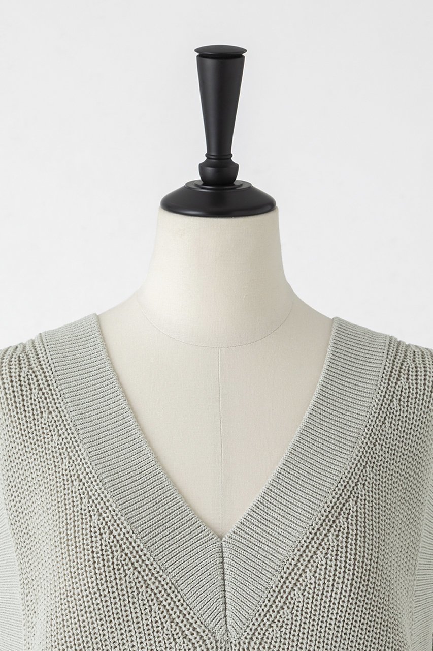 【オーヴィル/EAUVIRE】のコットンリネンVネックベスト 人気、トレンドファッション・服の通販 founy(ファニー) 　ファッション　Fashion　レディースファッション　Fashion for Women　トップス・カットソー　Cut & Sew Tops　ニット　Knit Tops & Sweaters　ベスト&ジレ / 重ね着スタイル　Vests & Gilets　カジュアルプルオーバー・ニットトップス　Pullovers & Knit Tops / Casual Pullovers　Vネックトップス　V-Neck Tops / V-Cut Neckline Shirts　ベスト　Vest, Waistcoat　リネン　Linen, Linen Fabric　夏　Summer　新作・新入荷　New Arrivals / New In　日本製　Made In Japan　春　Spring　畦　Ribbed Knit　other-4|ID: prp329100004874018 ipo3291000000036354536