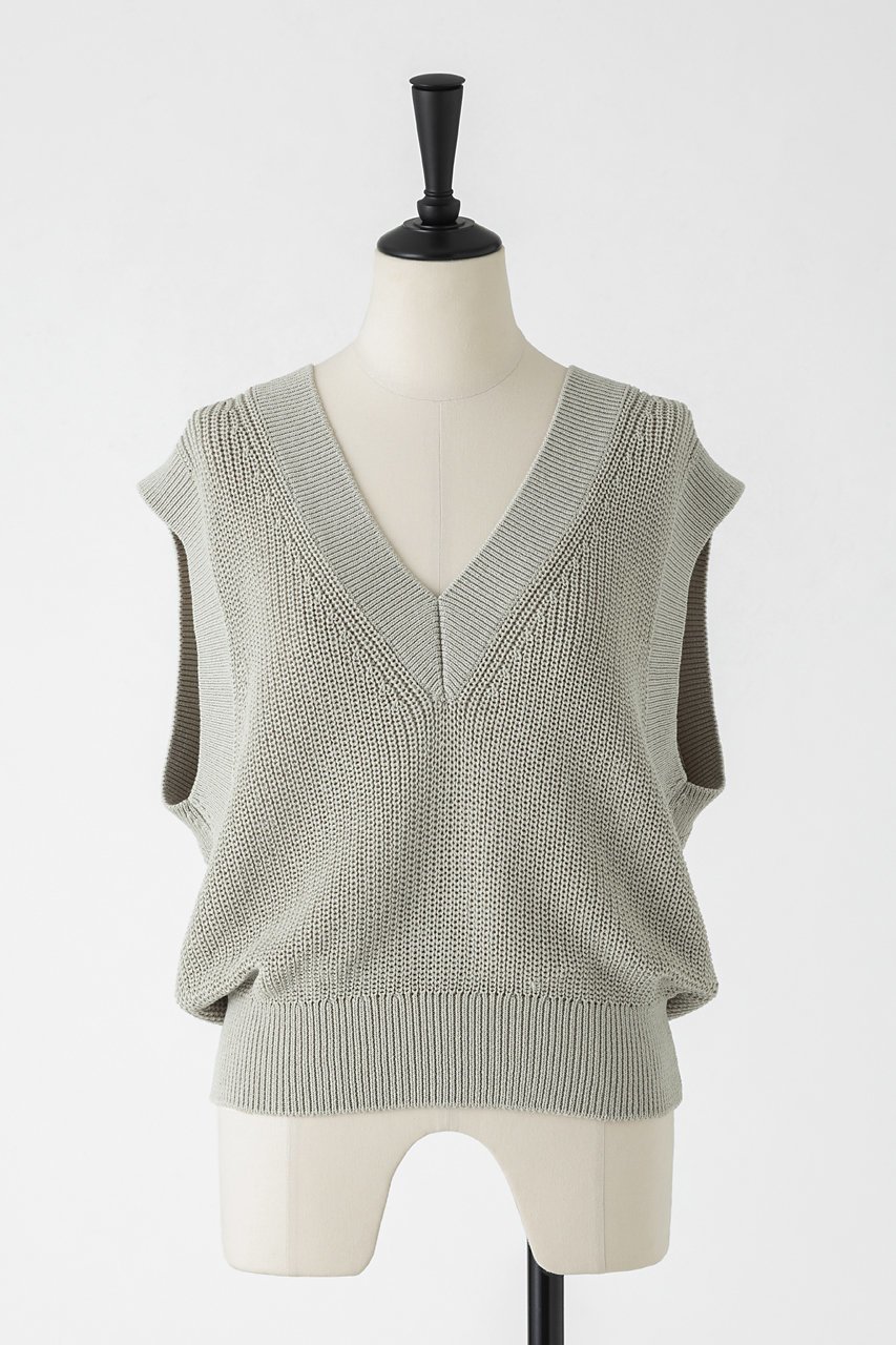 【オーヴィル/EAUVIRE】のコットンリネンVネックベスト インテリア・キッズ・メンズ・レディースファッション・服の通販 founy(ファニー) 　ファッション　Fashion　レディースファッション　Fashion for Women　トップス・カットソー　Cut & Sew Tops　ニット　Knit Tops & Sweaters　ベスト&ジレ / 重ね着スタイル　Vests & Gilets　カジュアルプルオーバー・ニットトップス　Pullovers & Knit Tops / Casual Pullovers　Vネックトップス　V-Neck Tops / V-Cut Neckline Shirts　ベスト　Vest, Waistcoat　リネン　Linen, Linen Fabric　夏　Summer　日本製　Made In Japan　春　Spring　畦　Ribbed Knit　セージ|ID: prp329100004874018 ipo3291000000036873951