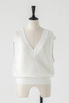 【オーヴィル/EAUVIRE】のコットンリネンVネックベスト ホワイト|ID: prp329100004874018 ipo3291000000036873952