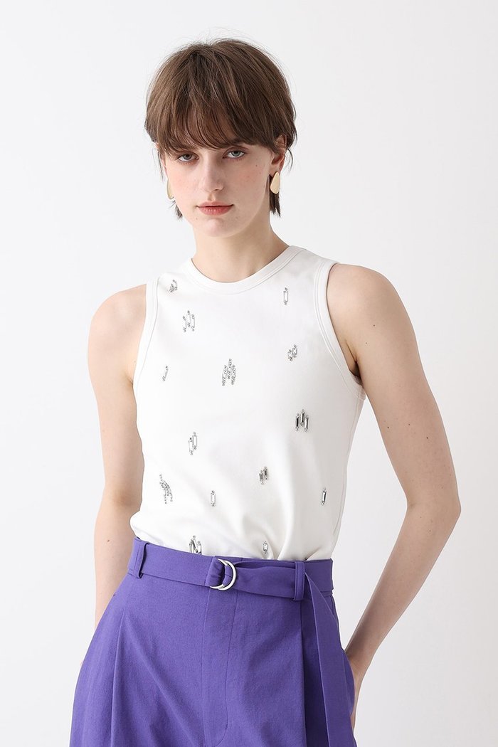 【アルアバイル/allureville】のビジュータンクトップ インテリア・キッズ・メンズ・レディースファッション・服の通販 founy(ファニー) https://founy.com/ ファッション Fashion レディースファッション Fashion for Women トップス・カットソー Cut & Sew Tops キャミソール&ノースリーブ Camisoles & Sleeveless Tops シャツ・ブラウス・オフィスカジュアル Elegant Blouses & Button-Ups ロングTシャツ・Tシャツ Longline T-Shirts & Tees カットソー・ベーシックTシャツ Cut-and-Sewn Tops / Stretch Tees & Basics アメリカン American Style インナー Innerwear キャミソール Camisole, Spaghetti Strap Top ジャケット Jacket, Outerwear スリーブ Sleeve, Long Sleeve / Short Sleeve タンク Tank Top, Sleeveless Top バランス Balance, Style Balance ビジュー Bijou, Jewel-like Accent エレガント 上品 Elegant 新作・新入荷 New Arrivals / New In |ID: prp329100004874041 ipo3291000000036354715