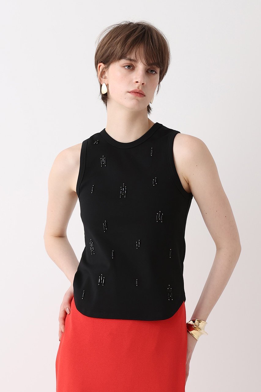 【アルアバイル/allureville】のビジュータンクトップ 人気、トレンドファッション・服の通販 founy(ファニー) 　ファッション　Fashion　レディースファッション　Fashion for Women　トップス・カットソー　Cut & Sew Tops　キャミソール&ノースリーブ　Camisoles & Sleeveless Tops　シャツ・ブラウス・オフィスカジュアル　Elegant Blouses & Button-Ups　ロングTシャツ・Tシャツ　Longline T-Shirts & Tees　カットソー・ベーシックTシャツ　Cut-and-Sewn Tops / Stretch Tees & Basics　アメリカン　American Style　インナー　Innerwear　キャミソール　Camisole, Spaghetti Strap Top　ジャケット　Jacket, Outerwear　スリーブ　Sleeve, Long Sleeve / Short Sleeve　タンク　Tank Top, Sleeveless Top　バランス　Balance, Style Balance　ビジュー　Bijou, Jewel-like Accent　エレガント 上品　Elegant　新作・新入荷　New Arrivals / New In　other-5|ID: prp329100004874041 ipo3291000000036354726