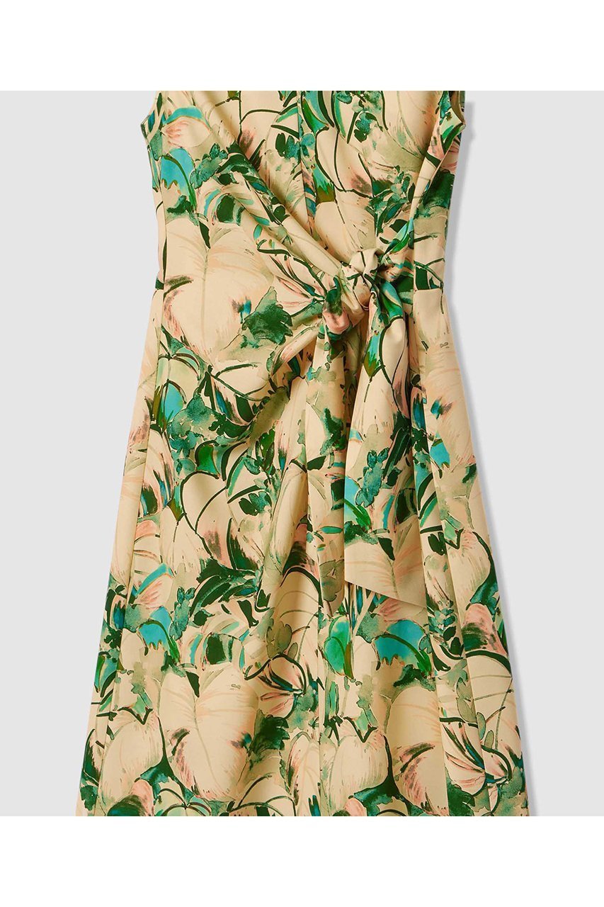 【アルアバイル/allureville】のボタニカルプリントワンピース 人気、トレンドファッション・服の通販 founy(ファニー) 　ファッション　Fashion　レディースファッション　Fashion for Women　ワンピース　Dresses　チュニック　Tunic Tops & Dresses　シンプル　Simple, Minimal　チュニック　Tunic, Long Top　ドレス　Dress, One-Piece　フォルム　Silhouette, Form　フロント　Front, Front Design　プリント　Print, Printed Pattern　ボタニカル　Botanical, Floral Pattern　リボン　Ribbon, Bow　ロング　Long, Long-Length　エレガント 上品　Elegant　新作・新入荷　New Arrivals / New In　other-4|ID: prp329100004874050 ipo3291000000036354795