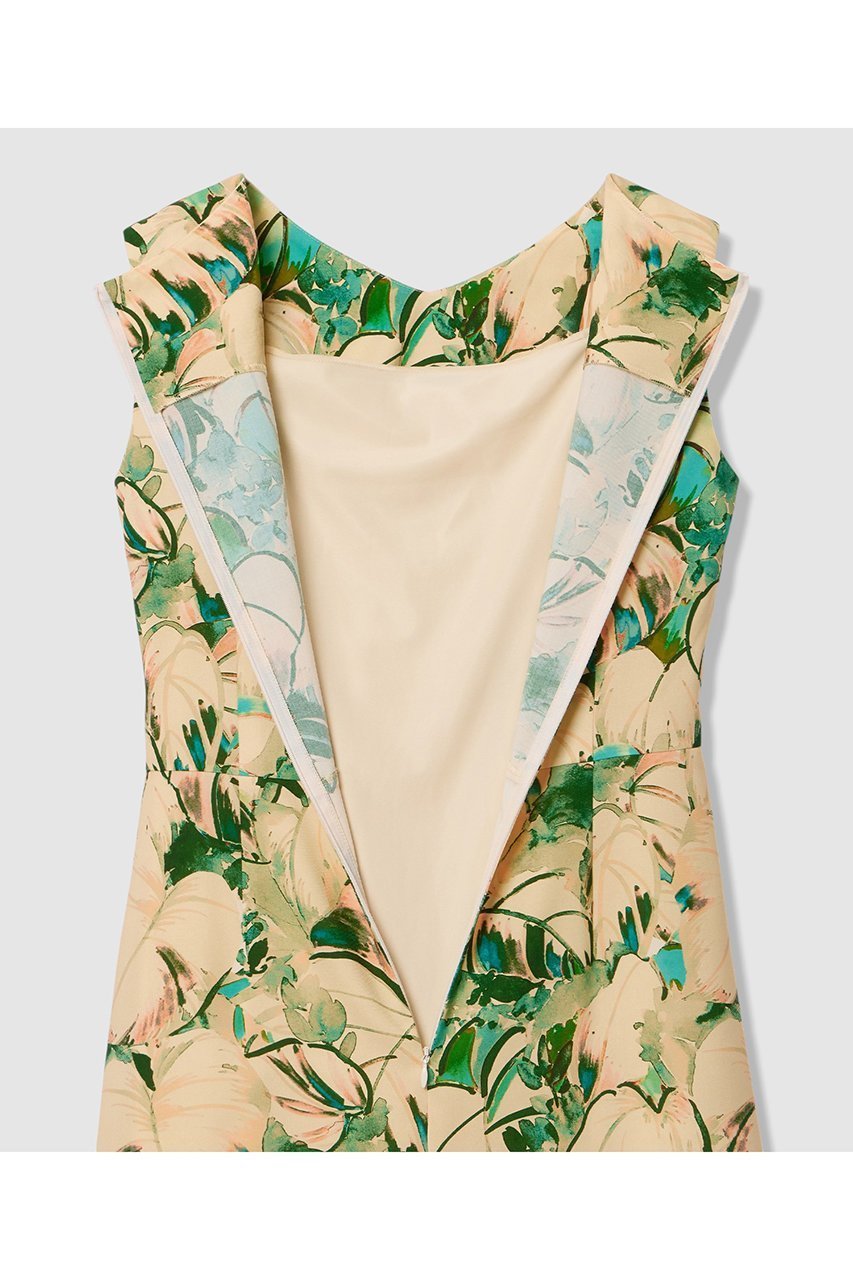 【アルアバイル/allureville】のボタニカルプリントワンピース 人気、トレンドファッション・服の通販 founy(ファニー) 　ファッション　Fashion　レディースファッション　Fashion for Women　ワンピース　Dresses　チュニック　Tunic Tops & Dresses　シンプル　Simple, Minimal　チュニック　Tunic, Long Top　ドレス　Dress, One-Piece　フォルム　Silhouette, Form　フロント　Front, Front Design　プリント　Print, Printed Pattern　ボタニカル　Botanical, Floral Pattern　リボン　Ribbon, Bow　ロング　Long, Long-Length　エレガント 上品　Elegant　新作・新入荷　New Arrivals / New In　other-6|ID: prp329100004874050 ipo3291000000036354799