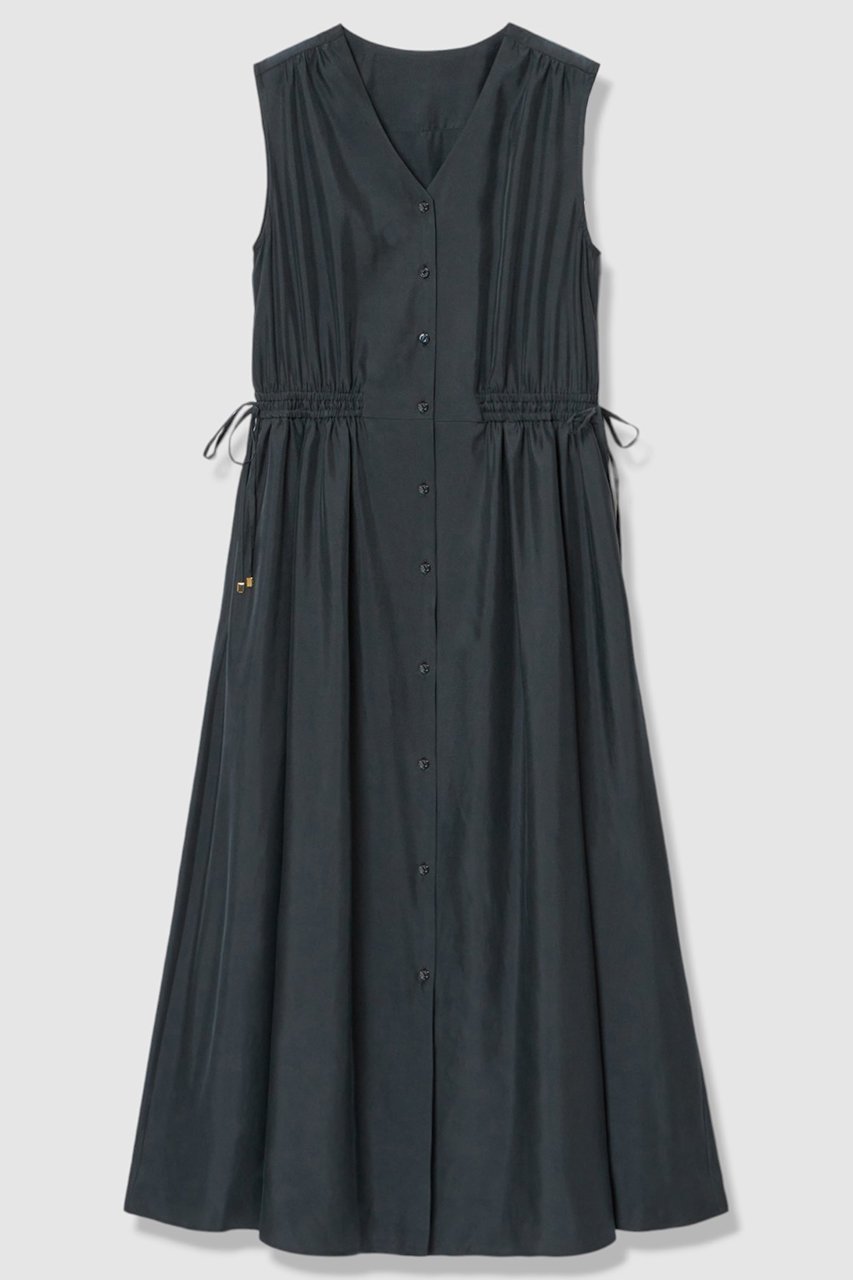 【アルアバイル/allureville】のドロストオープンドレス インテリア・キッズ・メンズ・レディースファッション・服の通販 founy(ファウニー) 　ファッション　Fashion　レディースファッション　Fashion for Women　ワンピース　Dresses　フォーマル・パーティードレス・結婚式用ドレス　Elegant & Casual Dresses　チュニック　Tunic Tops & Dresses　アクセサリー　Fashion Accessories　キュプラ　Cupro, Eco Fabric　シューズ　Shoes, Footwear　チュニック　Tunic, Long Top　ドレープ　Drape, Draping Fabric　ロング　Long, Long-Length　エレガント 上品　Elegant　ネイビー|ID: prp329100004874054 ipo3291000000036895657