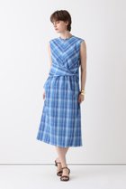 【アルアバイル/allureville】のオンブレチェックツイストワンピース ブルー|ID: prp329100004874062 ipo3291000000036895671