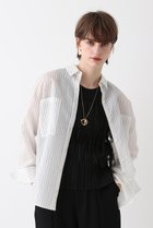 【アルアバイル/allureville】のストライプシアーシャツ 人気、トレンドファッション・服の通販 founy(ファニー) ファッション Fashion レディースファッション Fashion for Women トップス・カットソー Cut & Sew Tops シャツ・ブラウス・オフィスカジュアル Elegant Blouses & Button-Ups なめらか Smooth, Silky Texture キュプラ Cupro, Eco Fabric シルク Silk, 100% Silk ストライプ Stripe, Striped Pattern スリーブ Sleeve, Long Sleeve / Short Sleeve パッチ Patch, Appliqué ポケット Pocket, Pocket Detail ロング Long, Long-Length エレガント 上品 Elegant 切替 Switching, Contrast Panel 新作・新入荷 New Arrivals / New In thumbnail ホワイト系|ID: prp329100004874064 ipo3291000000036354886