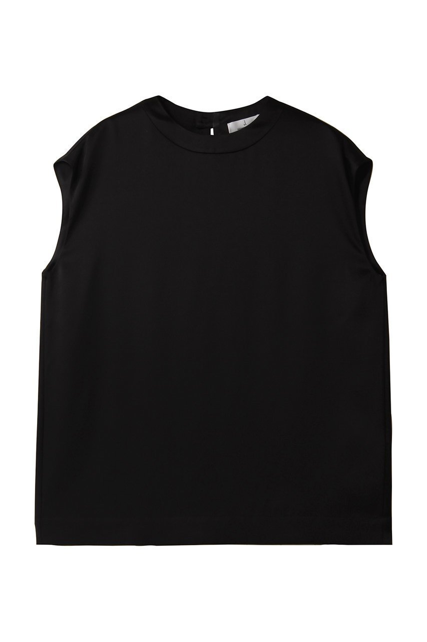 【ジェイドット/j.】のダブルサテンスリーブレスブラウス インテリア・キッズ・メンズ・レディースファッション・服の通販 founy(ファニー) 　ファッション　Fashion　レディースファッション　Fashion for Women　トップス・カットソー　Cut & Sew Tops　キャミソール&ノースリーブ　Camisoles & Sleeveless Tops　シャツ・ブラウス・オフィスカジュアル　Elegant Blouses & Button-Ups　おすすめ　Recommended / Our Picks　インナー　Innerwear　エレガント 上品　Elegant　シンプル　Simple, Minimal　ジャケット　Jacket, Outerwear　セットアップ　Set-Up, Coordinated Outfit　ノースリーブ　Sleeveless, No-Sleeve　ファブリック　Fabric, Textile　ブルゾン　Blouson, Bomber Jacket　ブラック|ID: prp329100004874093 ipo3291000000036355095