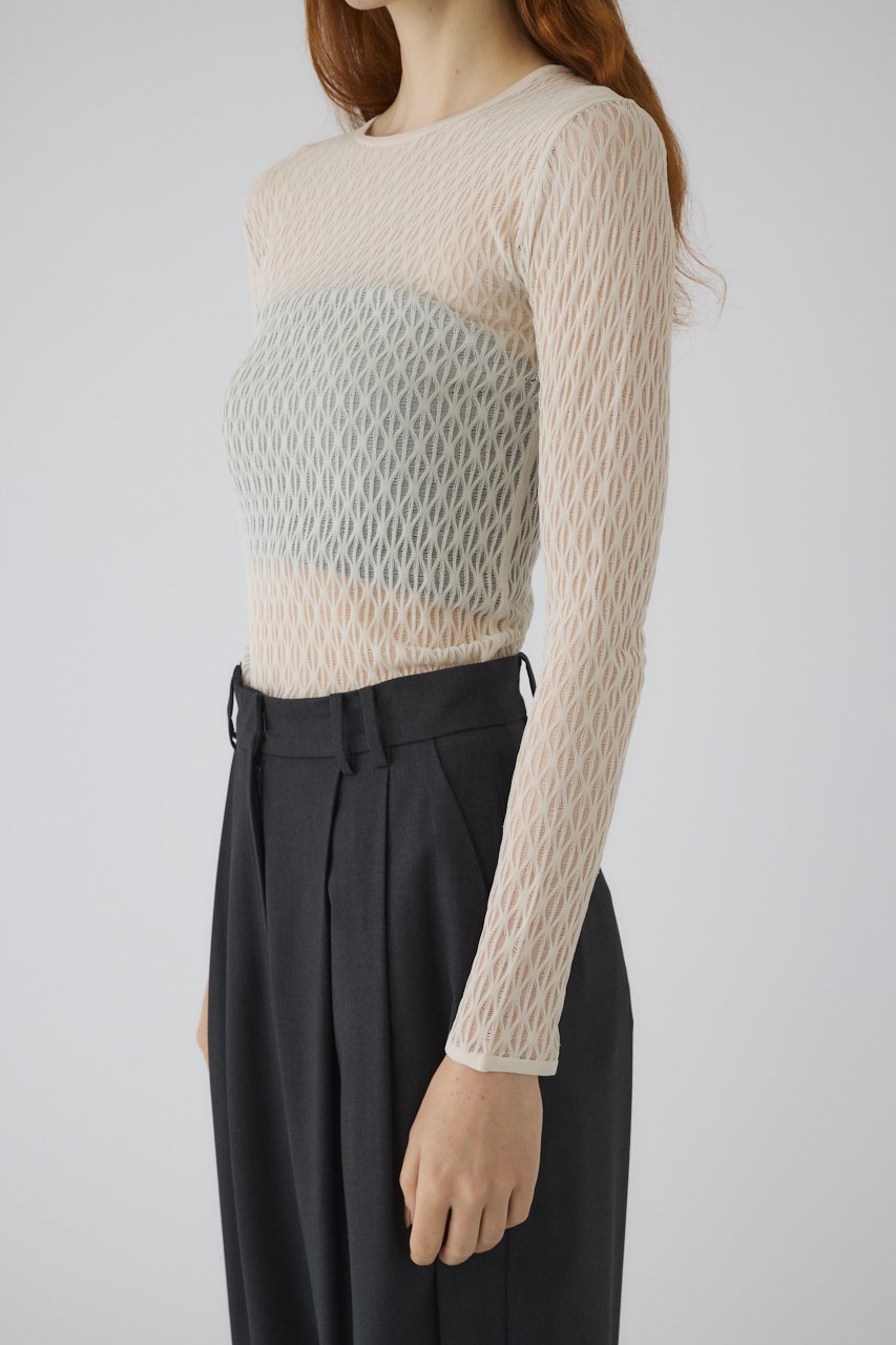 【リムアーク/RIM.ARK】のLace knitting tops/トップス 大人の最旬トレンドファッション＆コーディネート founy(ファウニー) 　ファッション　Fashion　レディースファッション　Fashion for Women　トップス・カットソー　Cut & Sew Tops　ニット　Knit Tops & Sweaters　カジュアルプルオーバー・ニットトップス　Pullovers & Knit Tops / Casual Pullovers　レース　Lace, Lace Fabric　エレガント 上品　Elegant　other-6|ID: prp329100004874107 ipo3291000000036920670