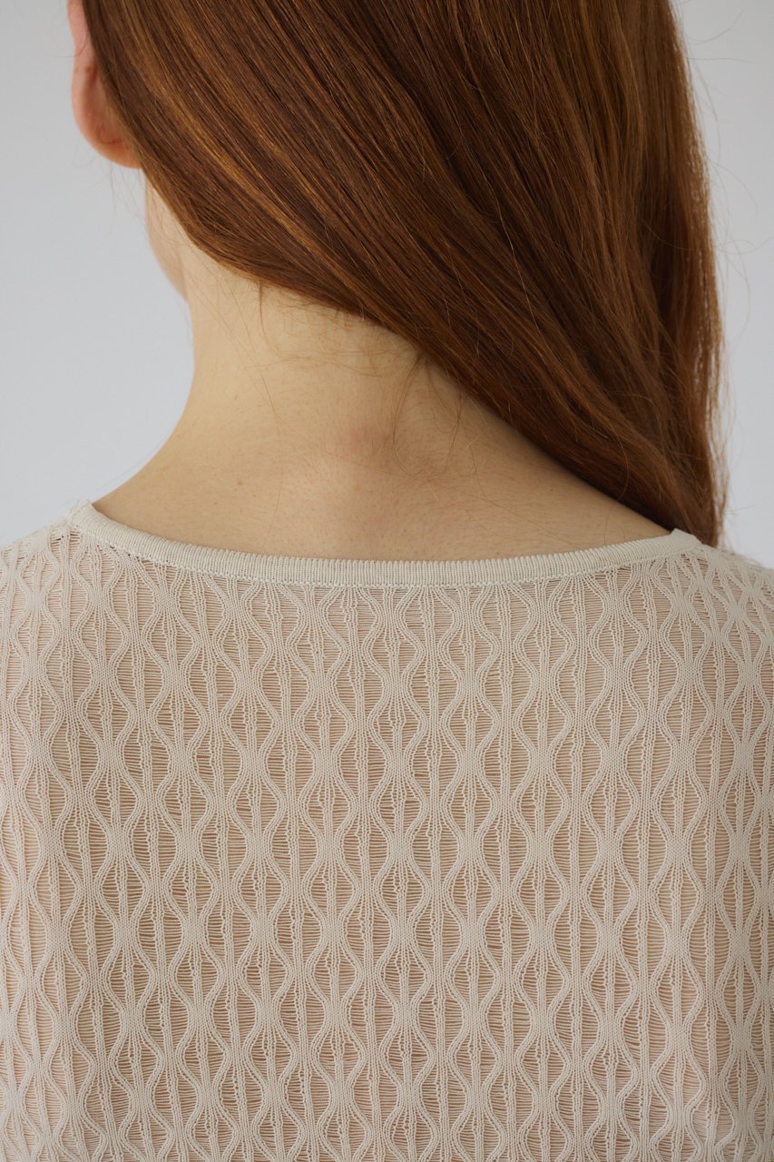 【リムアーク/RIM.ARK】のLace knitting tops/トップス 大人の最旬トレンドファッション＆コーディネート founy(ファウニー) 　ファッション　Fashion　レディースファッション　Fashion for Women　トップス・カットソー　Cut & Sew Tops　ニット　Knit Tops & Sweaters　カジュアルプルオーバー・ニットトップス　Pullovers & Knit Tops / Casual Pullovers　レース　Lace, Lace Fabric　エレガント 上品　Elegant　other-7|ID: prp329100004874107 ipo3291000000036920672