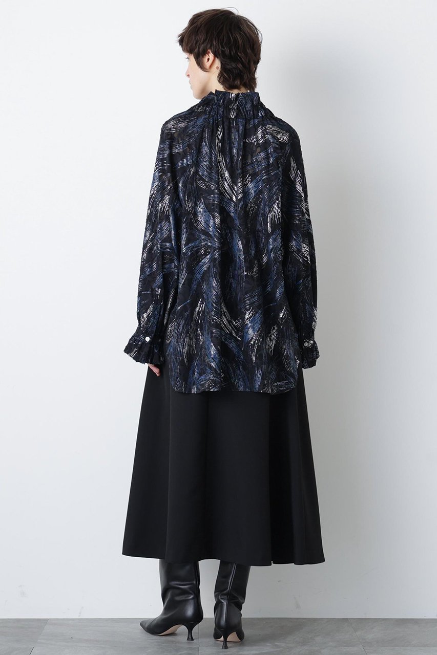 【ヒューエルミュージアム/hueLe Museum】の【hLM】シアージャガードブラウス 人気、トレンドファッション・服の通販 founy(ファニー) ファッション Fashion レディースファッション Fashion for Women トップス・カットソー Cut & Sew Tops シャツ・ブラウス・オフィスカジュアル Elegant Blouses & Button-Ups ギャザー Gathered, Ruffled シアー Sheer, See-Through シルク Silk, 100% Silk シンプル Simple, Minimal ジャカード/ジャガード Jacquard, Woven Pattern スリーブ Sleeve, Long Sleeve / Short Sleeve フェミニン Feminine, Girly プリント Print, Printed Pattern ロング Long, Long-Length ヴィンテージ Vintage Style エレガント 上品 Elegant other-5|ID: prp329100004874318 ipo3291000000036356874