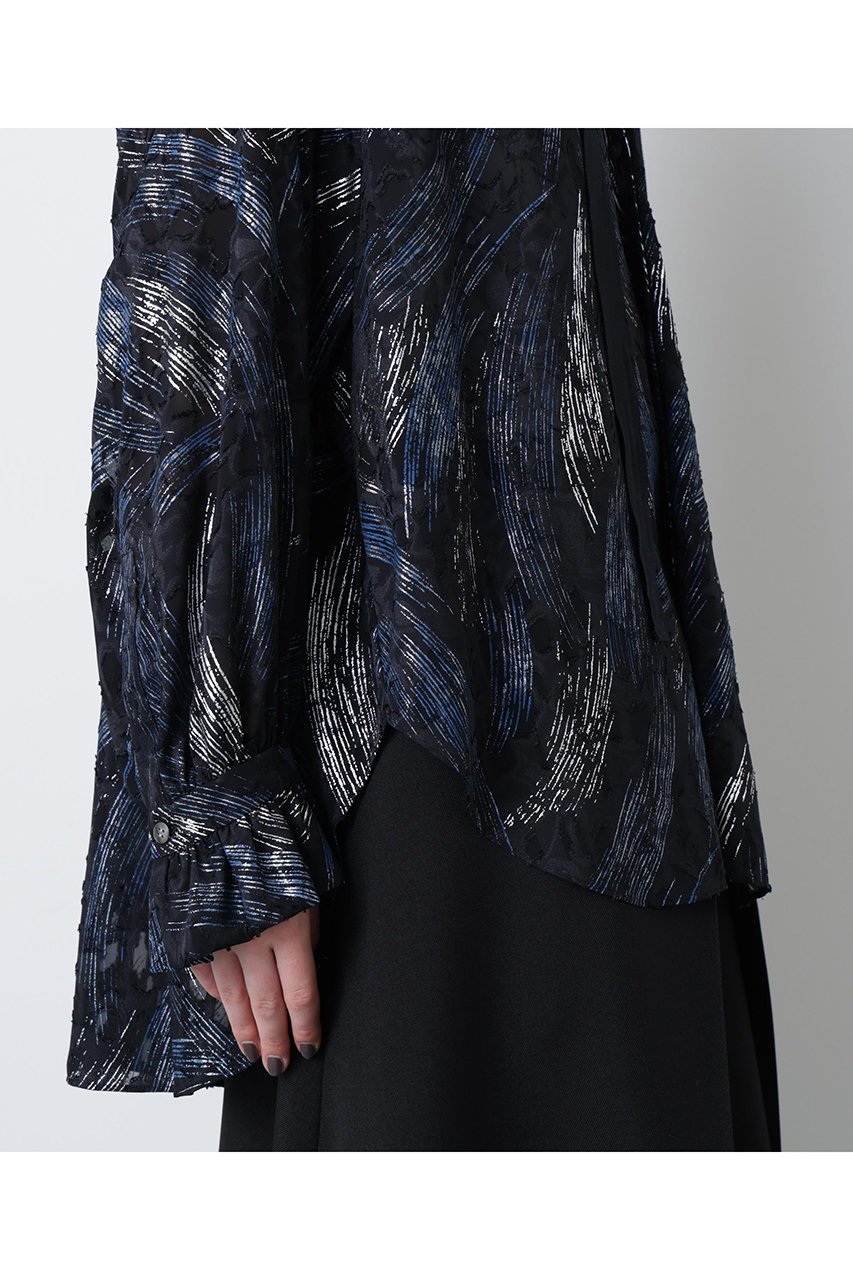 【ヒューエルミュージアム/hueLe Museum】の【hLM】シアージャガードブラウス 人気、トレンドファッション・服の通販 founy(ファニー) ファッション Fashion レディースファッション Fashion for Women トップス・カットソー Cut & Sew Tops シャツ・ブラウス・オフィスカジュアル Elegant Blouses & Button-Ups ギャザー Gathered, Ruffled シアー Sheer, See-Through シルク Silk, 100% Silk シンプル Simple, Minimal ジャカード/ジャガード Jacquard, Woven Pattern スリーブ Sleeve, Long Sleeve / Short Sleeve フェミニン Feminine, Girly プリント Print, Printed Pattern ロング Long, Long-Length ヴィンテージ Vintage Style エレガント 上品 Elegant other-8|ID: prp329100004874318 ipo3291000000036356877