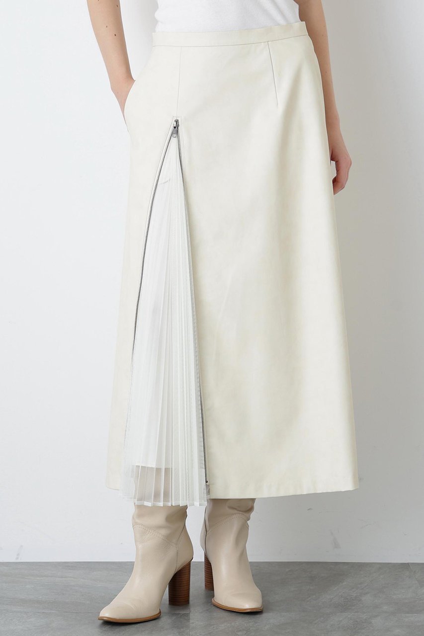 【ヒューエルミュージアム/hueLe Museum】の【STUMBLY】Tulle Combi Leather Like SK 人気、トレンドファッション・服の通販 founy(ファニー) 　ファッション　Fashion　レディースファッション　Fashion for Women　スカート　Skirts　ロングスカート　Long Skirts / Maxi & Midi Skirts　アンティーク　Antique-Inspired　チュール　Tulip, Tulip Motif　フェイクレザー　Faux Leather, PU Leather　プリーツ　Pleats, Pleated　ロング　Long, Long-Length　other-3|ID: prp329100004874325 ipo3291000000036356932