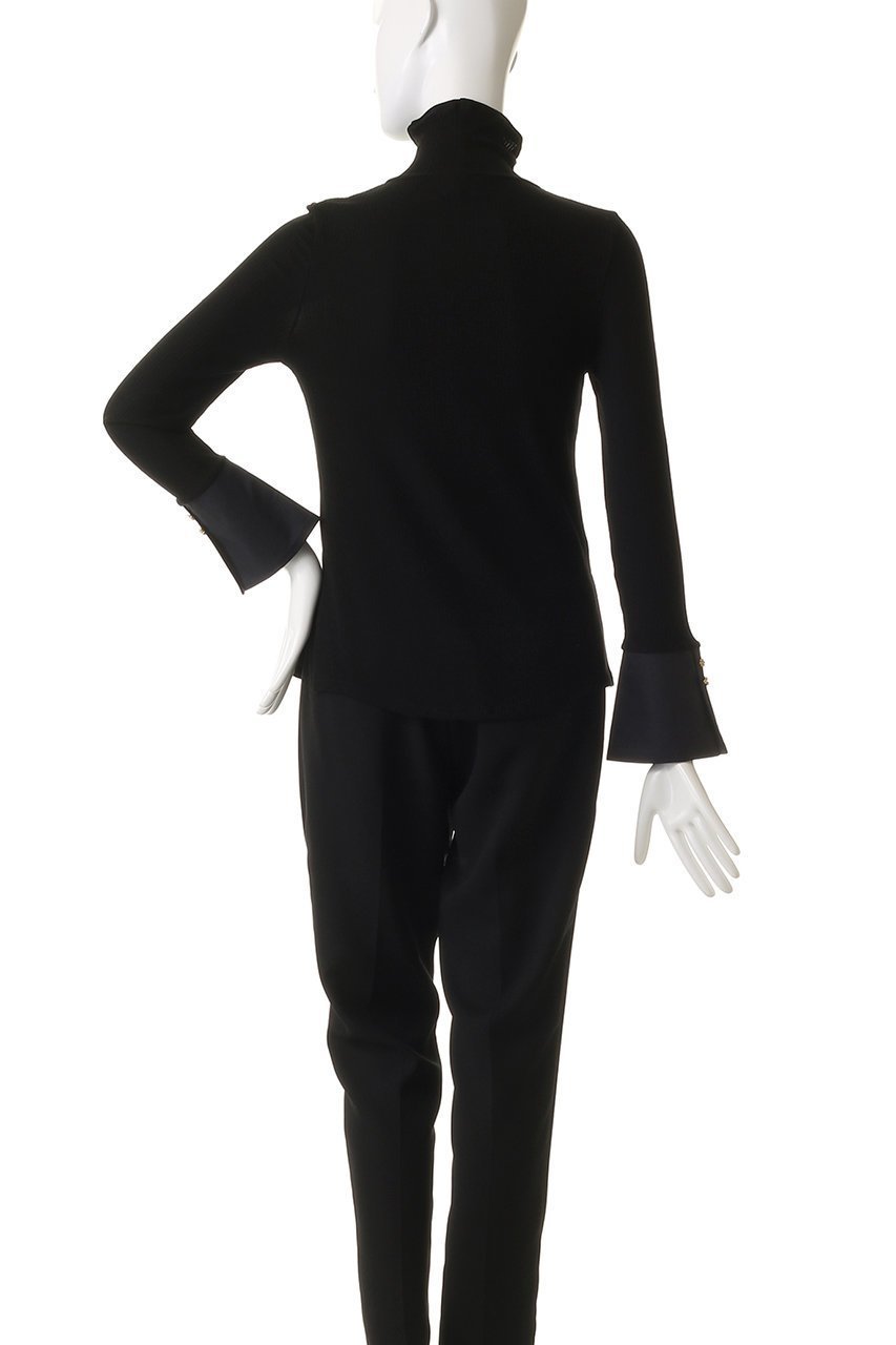 【ランバン オン ブルー/LANVIN en Bleu】のカシミヤシルクカフスコンビカットソー 人気、トレンドファッション・服の通販 founy(ファニー) 　ファッション　Fashion　レディースファッション　Fashion for Women　トップス・カットソー　Cut & Sew Tops　シャツ・ブラウス・オフィスカジュアル　Elegant Blouses & Button-Ups　ロングTシャツ・Tシャツ　Longline T-Shirts & Tees　カットソー・ベーシックTシャツ　Cut-and-Sewn Tops / Stretch Tees & Basics　なめらか　Smooth, Silky Texture　カットソー　Cut and Sewn Top　カフス　Cuff Design　シルク　Silk, 100% Silk　ジャケット　Jacket, Outerwear　スリーブ　Sleeve, Long Sleeve / Short Sleeve　フィット　Fit, Slim Fit　フラワー　Flower, Floral　ミックス　Mix, Mixed Style　モチーフ　Motif, Design Theme　ロング　Long, Long-Length　other-4|ID: prp329100004874347 ipo3291000000036357092