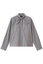 【ミズイロ インド/mizuiro ind】のチェックリボンタイシャツ gray|ID: prp329100004874353 ipo3291000000036357136