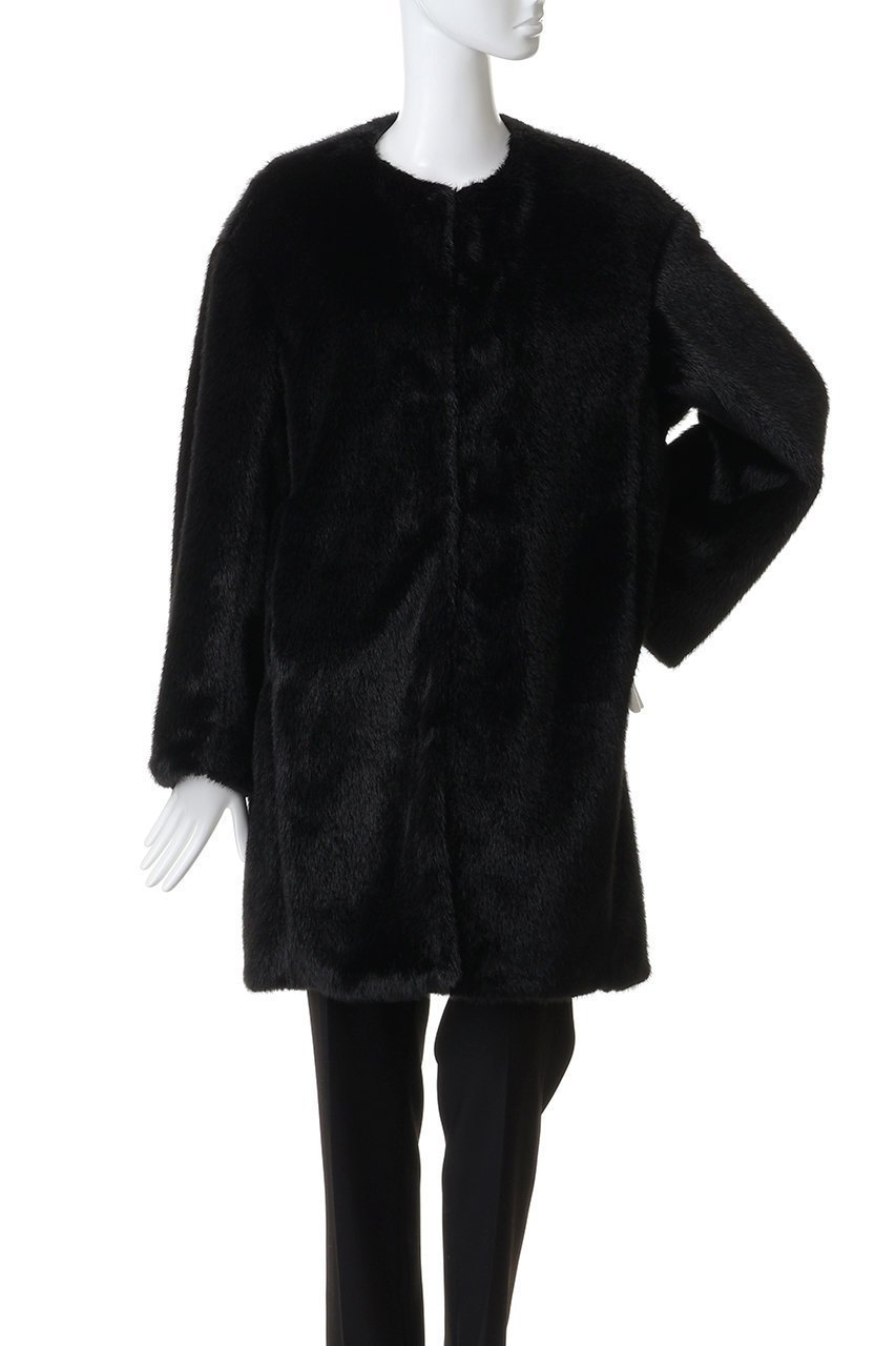 【ジェイドット/j.】のミンクタッチファー ノーカラーコート 人気、トレンドファッション・服の通販 founy(ファニー) 　ファッション　Fashion　レディースファッション　Fashion for Women　アウター　Coat / Outerwear Collection　コート・ロングコート・ピーコート　Long Coats, Peacoats & More　なめらか　Smooth, Silky Texture　タートルネック　Turtleneck, High Neck　マフラー　Scarf, Muffler　ロング　Long, Long-Length　冬　Winter / This Winter　other-2|ID: prp329100004874356 ipo3291000000036357153