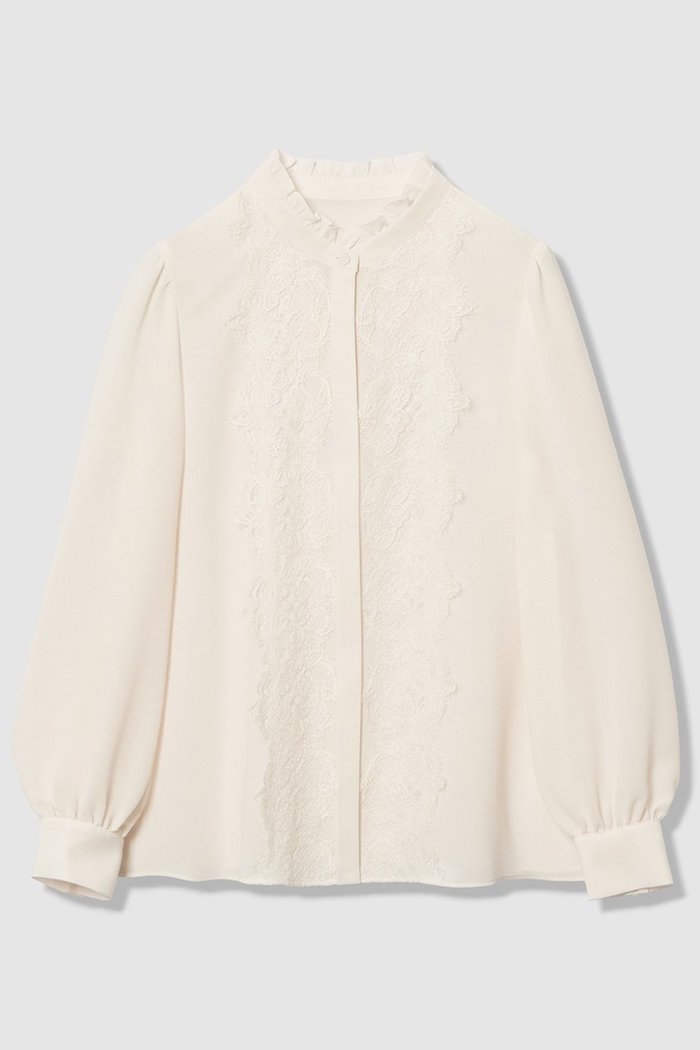 【アナイ/ANAYI】の【Eternal Line 2026】ジョーゼットレースコンビ ブラウス インテリア・キッズ・メンズ・レディースファッション・服の通販 founy(ファニー) https://founy.com/ ファッション Fashion レディースファッション Fashion for Women トップス・カットソー Cut & Sew Tops シャツ・ブラウス・オフィスカジュアル Elegant Blouses & Button-Ups イタリア Italy シフォン Chiffon, Lightweight Fabric ジャケット Jacket, Outerwear ジョーゼット Georgette, Semi-Sheer Fabric スリーブ Sleeve, Long Sleeve / Short Sleeve レース Lace, Lace Fabric ロング Long, Long-Length エレガント 上品 Elegant 再入荷 Restock / Back in Stock |ID: prp329100004874363 ipo3291000000036357199