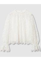 【アナイ/ANAYI】の【Eternal Line 2026】チュール刺繍ベル袖 ブラウス 人気、トレンドファッション・服の通販 founy(ファニー) ファッション Fashion レディースファッション Fashion for Women トップス・カットソー Cut & Sew Tops シャツ・ブラウス・オフィスカジュアル Elegant Blouses & Button-Ups キャミソール Camisole, Spaghetti Strap Top ジャケット Jacket, Outerwear スカラップ Scallop, Scalloped Edge スリーブ Sleeve, Long Sleeve / Short Sleeve チュール Tulip, Tulip Motif バランス Balance, Style Balance ロング Long, Long-Length エレガント 上品 Elegant 無地 Plain, Solid Color |ID:prp329100004874372