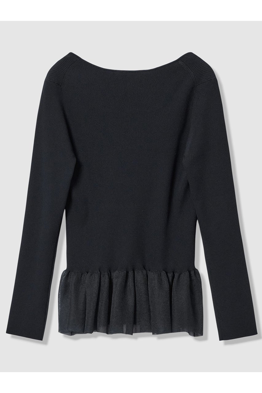 【アナイ/ANAYI】の【Eternal Line 2026】シアーフレアヘムリブ プルオーバー 人気、トレンドファッション・服の通販 founy(ファニー) 　ファッション　Fashion　レディースファッション　Fashion for Women　トップス・カットソー　Cut & Sew Tops　ニット　Knit Tops & Sweaters　カジュアルプルオーバー・ニットトップス　Pullovers & Knit Tops / Casual Pullovers　シアー　Sheer, See-Through　ジャケット　Jacket, Outerwear　ツイード　Twill, Twill Weave　デコルテ　Décolleté, Neckline　ペプラム　Peplum, Flared Hem　ミラノリブ　Milano Rib, Milano Stitch　エレガント 上品　Elegant　other-2|ID: prp329100004874373 ipo3291000000036357280