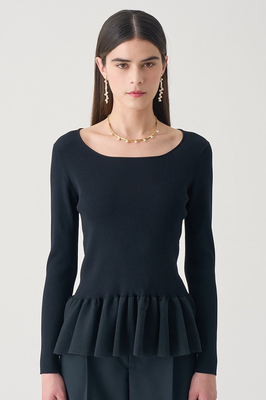 【アナイ/ANAYI】の【Eternal Line 2026】シアーフレアヘムリブ プルオーバー 人気、トレンドファッション・服の通販 founy(ファニー) 　ファッション　Fashion　レディースファッション　Fashion for Women　トップス・カットソー　Cut & Sew Tops　ニット　Knit Tops & Sweaters　カジュアルプルオーバー・ニットトップス　Pullovers & Knit Tops / Casual Pullovers　シアー　Sheer, See-Through　ジャケット　Jacket, Outerwear　ツイード　Twill, Twill Weave　デコルテ　Décolleté, Neckline　ペプラム　Peplum, Flared Hem　ミラノリブ　Milano Rib, Milano Stitch　エレガント 上品　Elegant　other-8|ID: prp329100004874373 ipo3291000000036357287