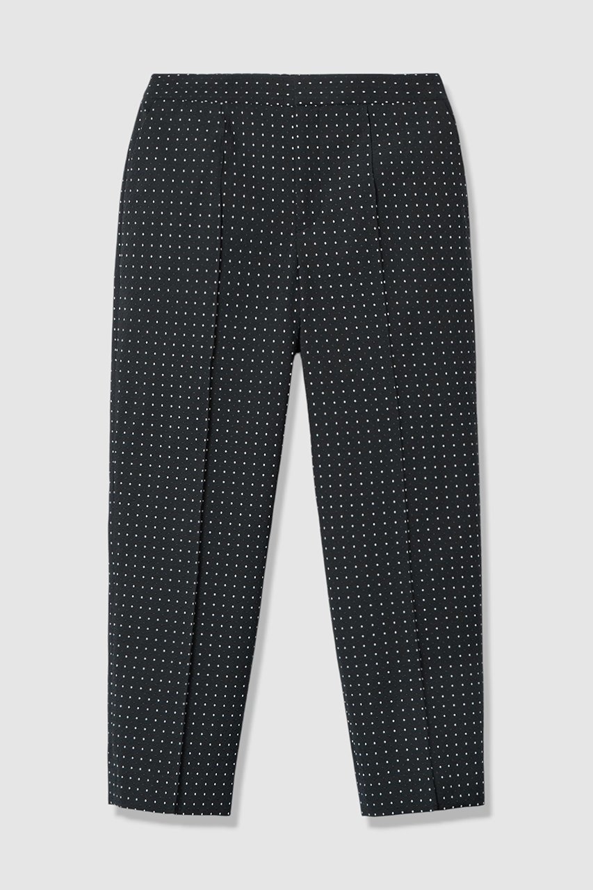 【アナイ/ANAYI】の【Eternal Line 2026】ドットジャガードテーパードパンツ インテリア・キッズ・メンズ・レディースファッション・服の通販 founy(ファニー) 　ファッション　Fashion　レディースファッション　Fashion for Women　パンツ　Pants & Trousers　おすすめ　Recommended / Our Picks　コンパクト　Compact, Small Size　ジャカード／ジャガード　Jacquard, Woven Pattern　ストレッチ　Stretch, Stretchy Fabric　セットアップ　Set-Up, Coordinated Outfit　ドット　Polka Dot, Dot Pattern　フロント　Front, Front Design　エレガント 上品　Elegant　ブラック|ID: prp329100004874376 ipo3291000000036357292